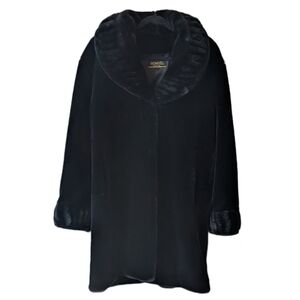 Vintage Thick Black Faux Fur Women's Coat Size 11/13